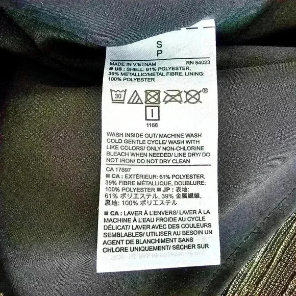 ✨Like New✨ Banana Republic Metallic Flutter Sleeve Top, Gold, Size S - Picture 9 of 10